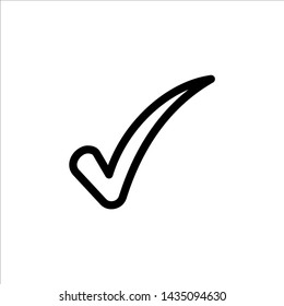 Vector check mark icon. symbol of check list, approval, or confirm with trendy flat outline style icon for web site design, logo, app, UI isolated on white background