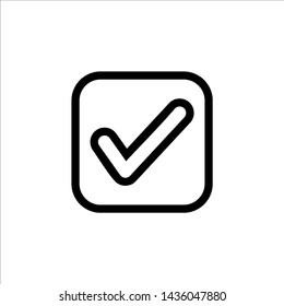 Vector check mark icon. symbol of check list, approval, or confirm with trendy flat style icon for web site design, logo, app, UI isolated on white background