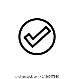 Vector check mark icon. symbol of check list, approval, or confirm with trendy flat style icon for web site design, logo, app, UI isolated on white background