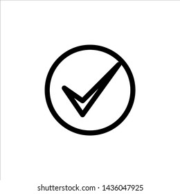 Vector check mark icon. symbol of check list, approval, or confirm with trendy flat style icon for web site design, logo, app, UI isolated on white background