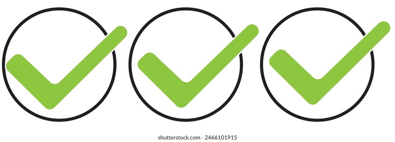 Vector check mark icon. symbol of check list, approval, or confirm with trendy flat style icon for web site design, logo, app, UI isolated on white background