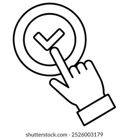 vector check mark icon, touch icon, flat icons