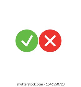 Vector check mark icon. True or false symbol. Yes or no icon