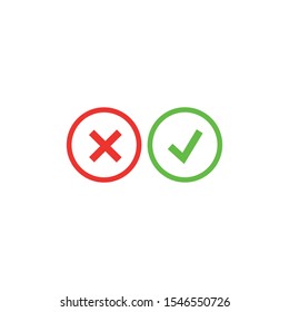 Vector Check Mark Icon. True Or False Symbol. Yes Or No Icon