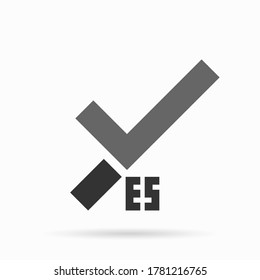 Vector check mark icon and word YES