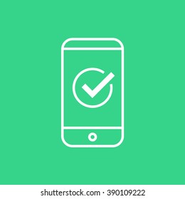 Vector check mark mobile icons. Flat icons for web and mobile applications.