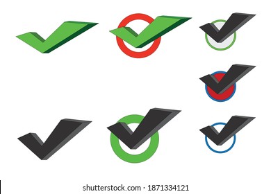 imagen de marca de verificación vectorial en fondo blanco