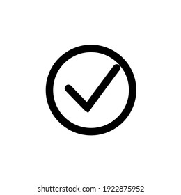 Vektorsymbol, isoliert auf weiß. Markierungssymbol. Symbol bedeutet ja.
