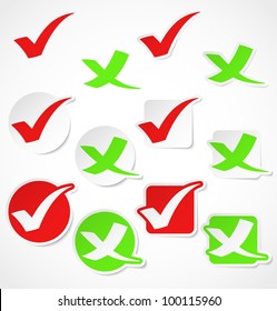 Vector check mark stickers
