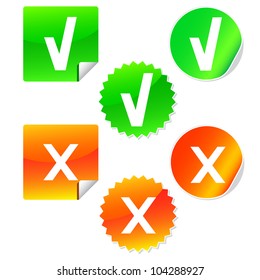 Vector check mark stickers
