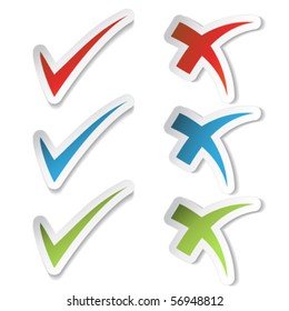 Vector check mark stickers