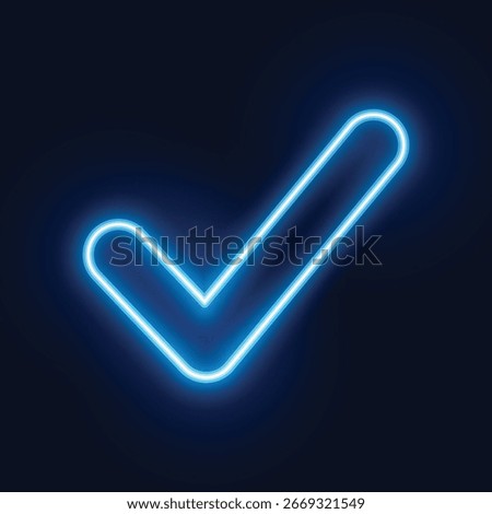 Vector Check Mark Symbol With Neon Style