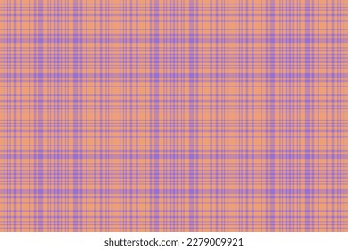 Vector check pattern. Seamless background textile. Fabric tartan texture plaid in orange and purple colors.