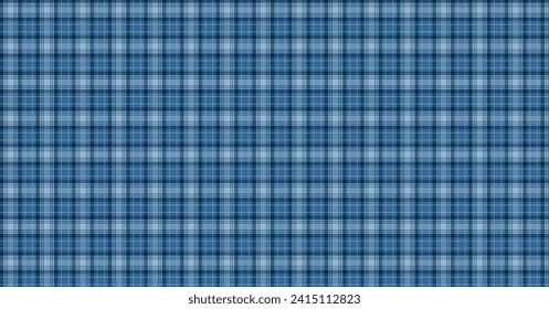 vector Check plaid winter pattern in navy Blue, beige. Seamless herringbone textured plaid graphic for flannel shirt, skirt, tablecloth, or other modern fashion textile print.