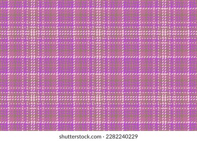 Vektorgrafik nahtlos. Stofflicher Hintergrund. Tartan Textur Muster in violetten und pastellfarbenen Farben.