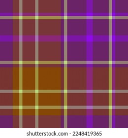 Vector check seamless. Tartan textile background. Texture fabric plaid pattern in orange and green colors.