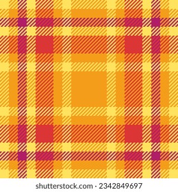 Vector check seamless of texture background tartan with a textile plaid fabric pattern in amber and yellow colors.