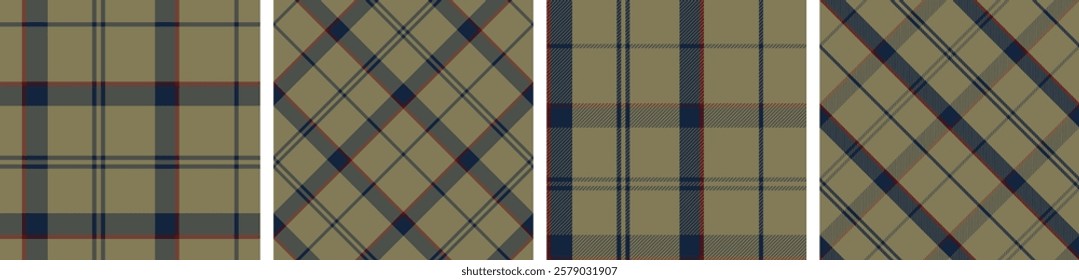 Vector check set pattern or plaid pattern for dress ,flannel skirt, tablecloth other modern and fashion print.