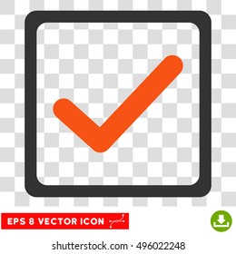 Vector Checkbox EPS vector icon. Illustration style is flat iconic bicolor orange and gray symbol on a transparent background.