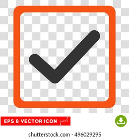 Vector Checkbox EPS vector pictograph. Illustration style is flat iconic bicolor gray and orange symbol on a transparent background.