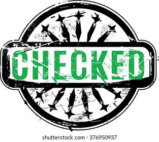 Vector Checked Rubber stamp with grunge texture for your design.
