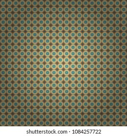 Vector checkered fabric texture print in shades of blue, orange and gray. Seamless tartan plaid pattern.