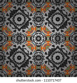 Vector checkered fabric texture print in shades of gray, black and blue. Seamless tartan plaid pattern.
