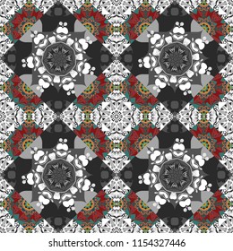 Vector checkered fabric texture print in shades of gray, white and blue. Seamless tartan plaid pattern.