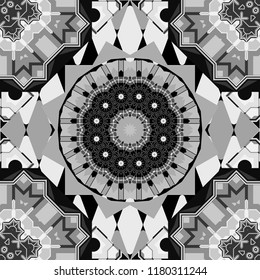 Vector checkered fabric texture print in shades of white, gray and black. Seamless tartan plaid pattern.