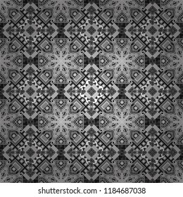 Vector checkered fabric texture print in shades of white, gray and black. Seamless tartan plaid pattern.