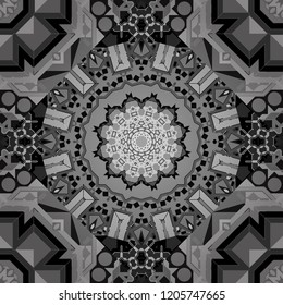 Vector checkered fabric texture print in shades of white, gray and black. Seamless tartan plaid pattern.