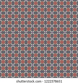 Vector checkered fabric texture print in shades of violet, brown and gray. Seamless tartan plaid pattern.