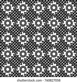 Vector checkered fabric texture print in shades of white, gray and black. Seamless tartan plaid pattern.