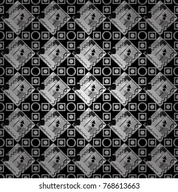 Vector checkered fabric texture print in shades of white, gray and black. Seamless tartan plaid pattern.