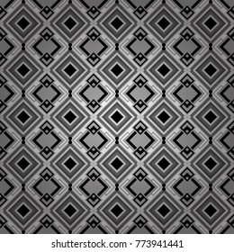 Vector checkered fabric texture print in shades of black, white and gray. Seamless tartan plaid pattern.