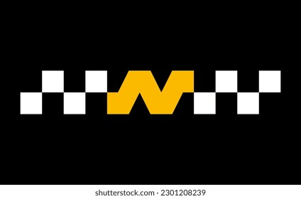 Vector Checkered logotype with letter N.