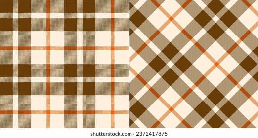 Vector checkered pattern or plaid pattern in brown and white. Tartan, textured seamless twill for flannel shirts, duvet covers, other autumn winter textile mills.
Vector Format