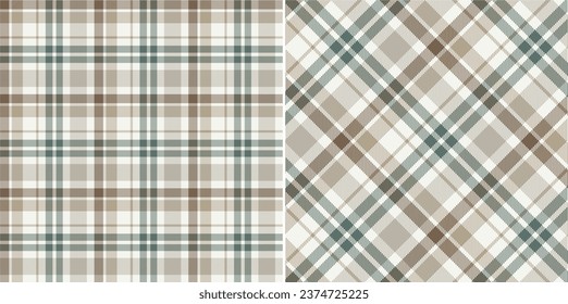 Vector checkered pattern or plaid pattern in brown and green. Tartan, textured seamless twill for flannel shirts, duvet covers, other autumn winter textile mills.
Vector Format