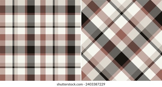 Vector checkered pattern or plaid pattern in brown . Tartan, textured seamless plat for flannel shirts, duvet covers, other autumn winter textil