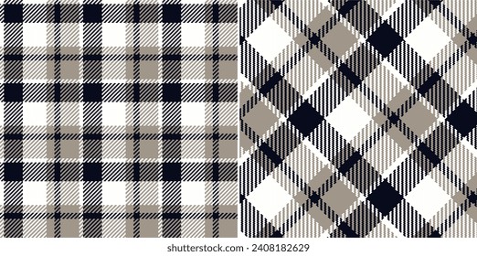 Vector checkered pattern or plaid pattern in brown . Tartan, textured seamless plat for flannel shirts, duvet covers, other autumn winter textil