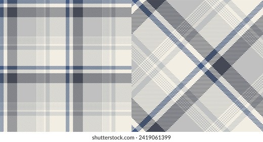 Vector checkered pattern or plaid pattern. Tartan, textured seamless herringbone for flannel shirts, duvet covers, other autumn winter textile mills. Vector Format
