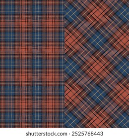 Vector checkered pattern. Tartan, textured seamless twill for flannel shirts, duvet covers, other autumn winter textile mills. Vector Format