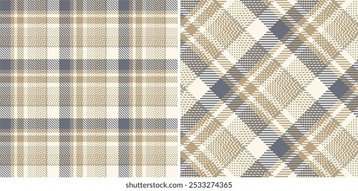 Vector checkered pattern. Tartan, textured seamless twill for flannel shirts, duvet covers, other autumn winter textile mills. Vector Format