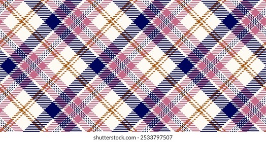 Vector checkered pattern. Tartan, textured seamless twill for flannel shirts, duvet covers, other autumn winter textile mills. Vector Format