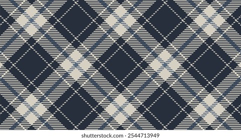 Vector checkered pattern. Tartan, textured seamless twill for flannel shirts, duvet covers, other autumn winter textile mills. Vector Format