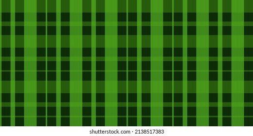 Vector Checkered Plaid, Green Seamless Pattern Print, Scotland Kilt, Scotish Style, Lumberjack Cage