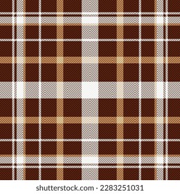 Vector checkered seamless pattern with whit and brown cell