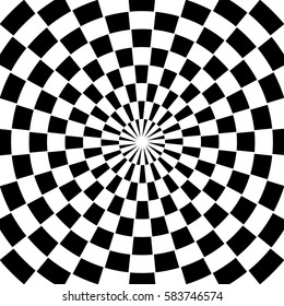 Vector Checkered Spiral Swirl Background