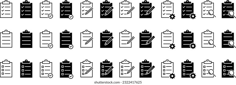 
Vector Checklist Document Icon Set
