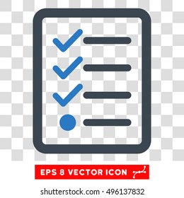 Vector Checklist EPS vector icon. Illustration style is flat iconic bicolor smooth blue symbol on a transparent background.